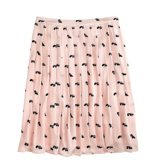 J. Crew Dresses & Skirts - J.Crew Collection Pink Silk Little Skunks Skirt